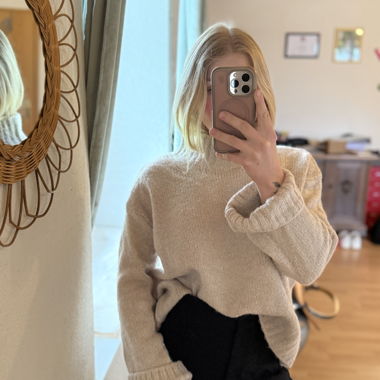 Beige Turtleneck Sweater