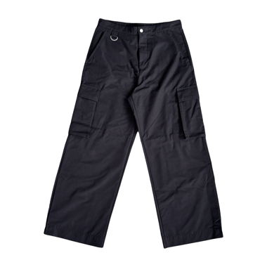 Black wide-leg cargo pants
