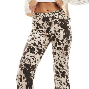 Cowprint Cotton Trousers