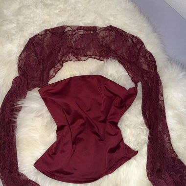 Burgundy Lace Lingerie Set