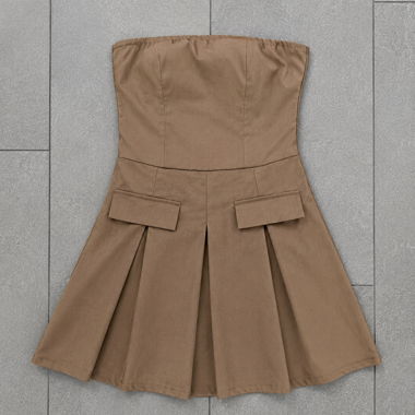 Robe bustier beige