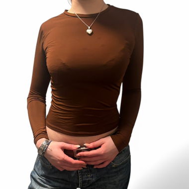 Braunes langarm Top