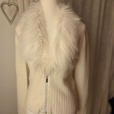 gorgeous fur cardigan y2k