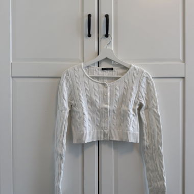 Cropped weisser Cardigan
