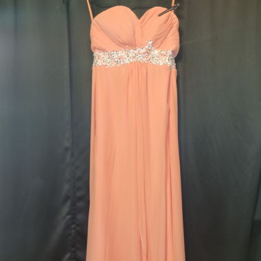 Lachs Farbenes Abendkleid