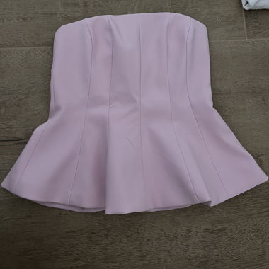 Pink strapless corset top