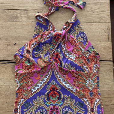 Top à encolure bardot multicolore