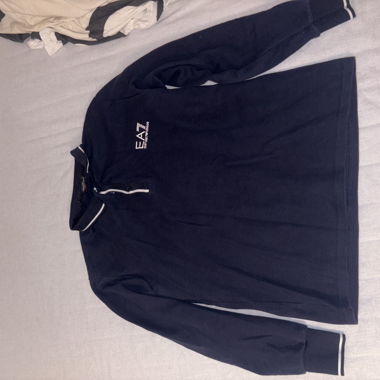 EA7 Langarm Poloshirt in Blau