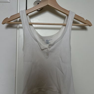 White Ribbed Tank Top