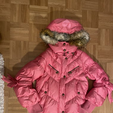 Jacke Pink mit Fellkragen