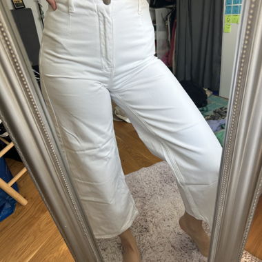 Pantalon taille haute blanc