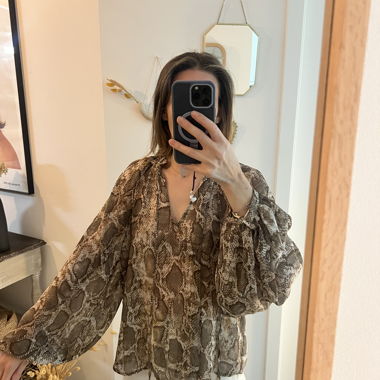 Mango Schlangenprint-Bluse