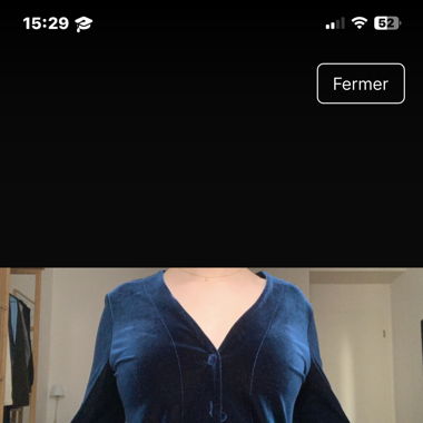 Top GERARD DAREL bleu marine velours 