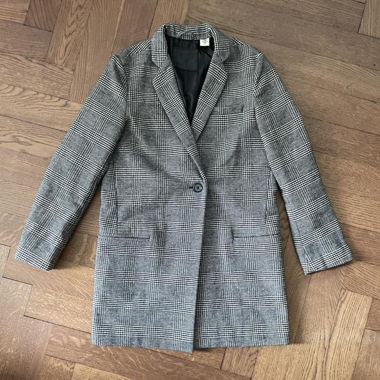 Levi Strauss checked coat, black/grey