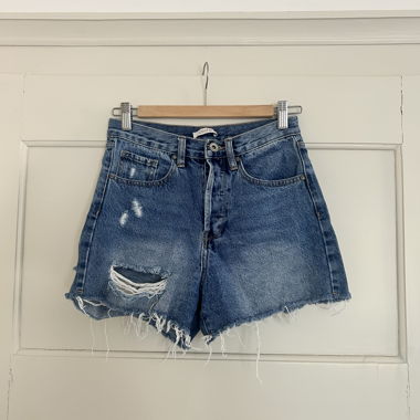 Ripped Denim Shorts