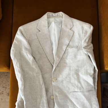Weisser Blazer, Leinen, Zara, Grösse L (50/40)