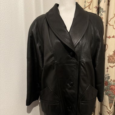 Schwarze Damen Lederjacke Gr.46