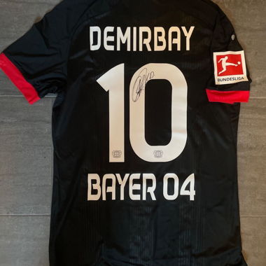 Matchworn Bayer Leverkusen Demirbay with COA