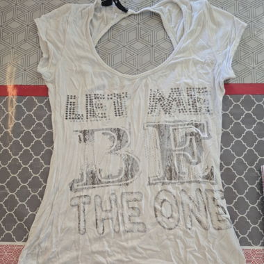 Damen T-Shirt mit weissem Print