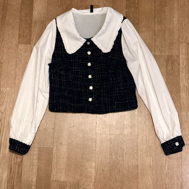 Zweifarbige Blusenweste