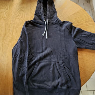 Felpa con cappuccio nera H&M Basic, taglia EU XL