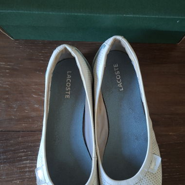 White Lacoste Ballet Flats