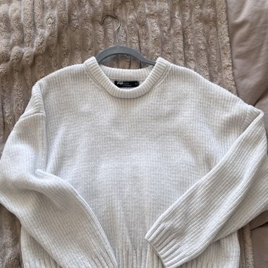 Pull en maille côtelée gris clair