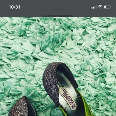 Scarpe Giullome Hinfray tacco 12 raso verde 
