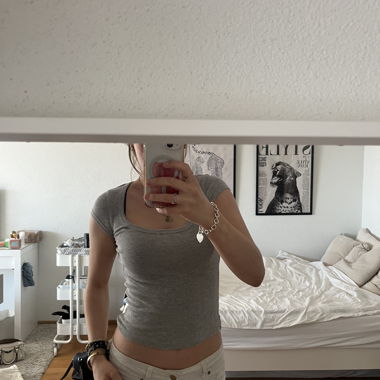 Grey Women’s T-Shirt Pull&Bear