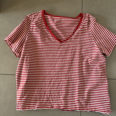 Gestreiftes T-Shirt rot/weiss