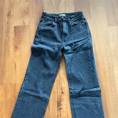 Pull&Bear Straight Leg Jeans, Grösse 36, schwarz