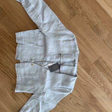 Blazer corto in lino NILE azzurro chiaro
