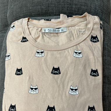 T-shirt chat rose 