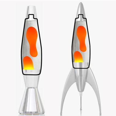 Mathmos Astrobaby Flasche Lavalampe Klar-Orange