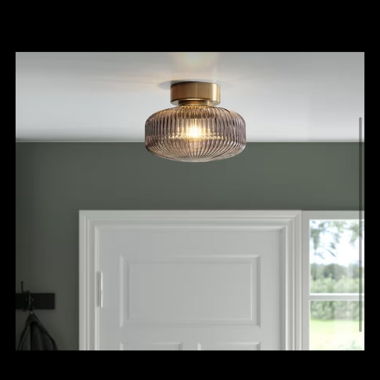 Design Ceiling Lamp Glass Brass Vintage Retro