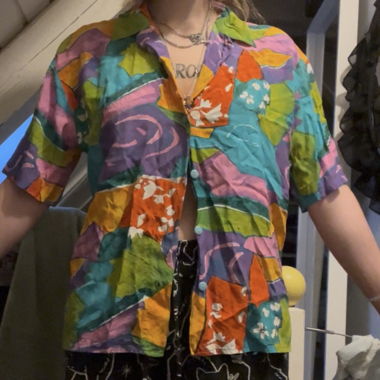 Camicia Colorata a Maniche Corte