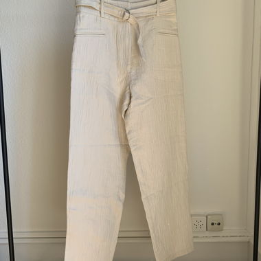 Beige Hose IRO aus Leinen und Baumwolle