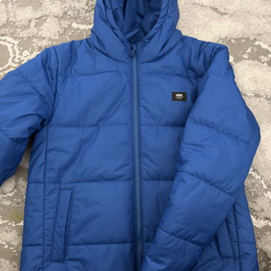 Vans blue hooded puffer jacket