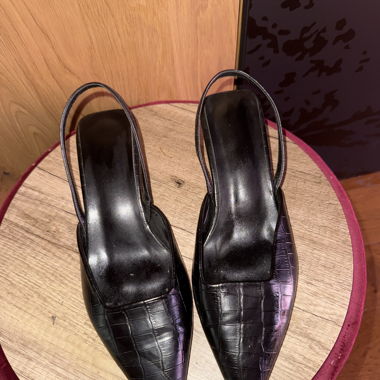 Black Slingback Pumps