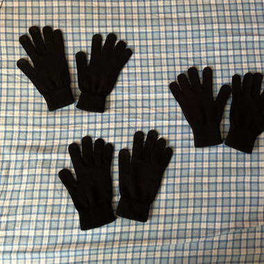 Lot de 3 paires de gants noirs – taille adulte/ado