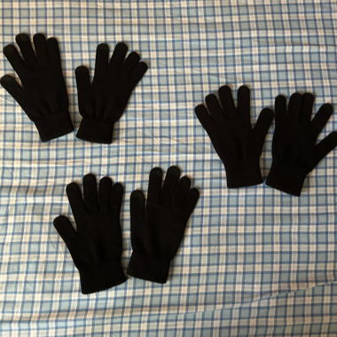 Lot de 3 paires de gants noirs – taille adulte/ado