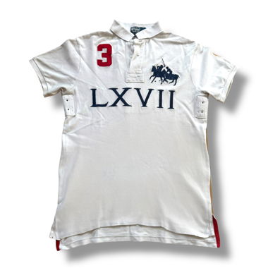 Polo Ralph Lauren LXVII weißes Vintage-Poloshirt