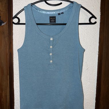 Blaues Tanktop mit Knopfleiste Super Dry 