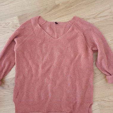 Maglione in maglia rosa polvere M