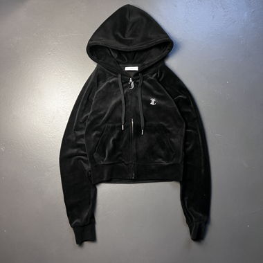Juicy Couture Samt Hoodie Schwarz XS