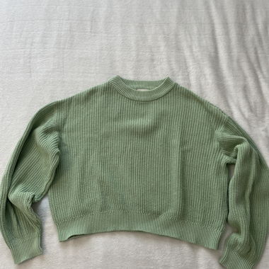 Maglione lavorato a maglia verde menta
