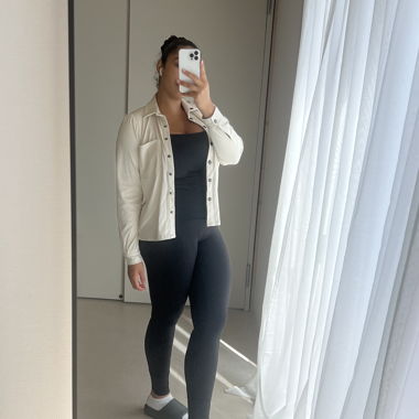Bluse in Veloursleder-Imitation