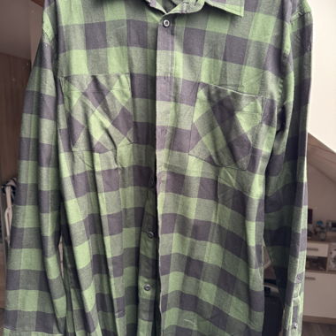 Camicia a quadri Urban Classics verde/nera L