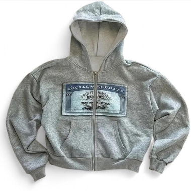 Y2k Profilminded clothing SSN Zip Hoodie 