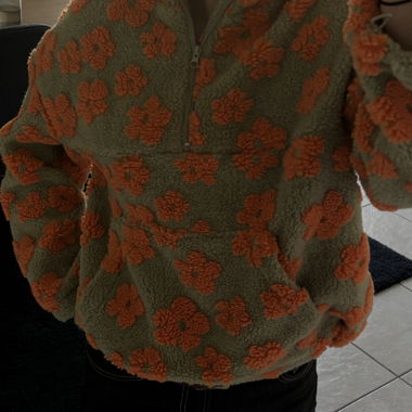 Fleece-Pullover mit Blumenmuster